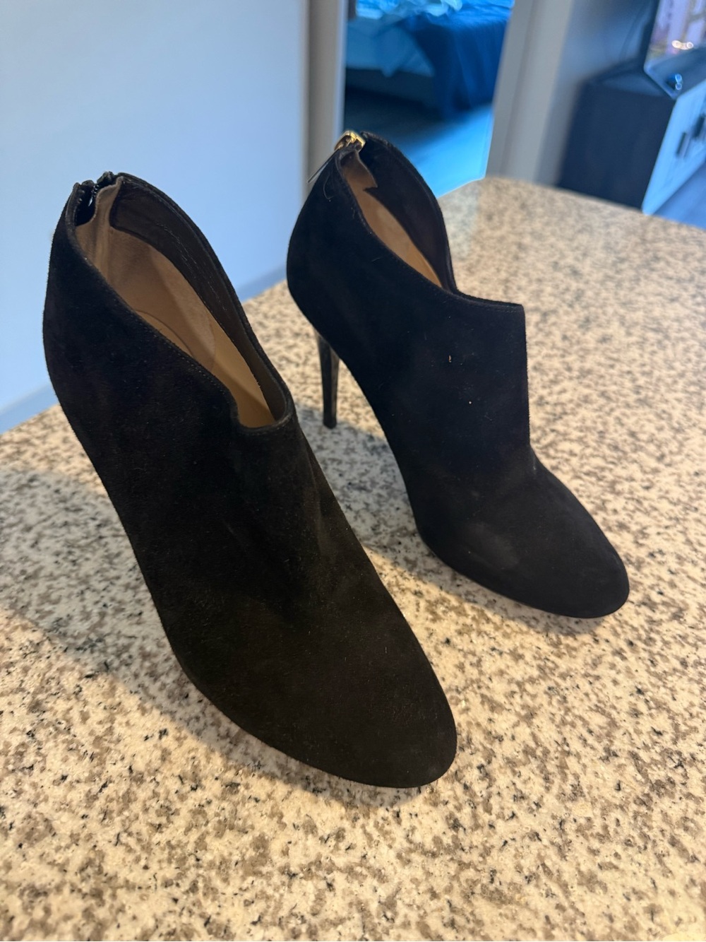 Jimmy Choo Black Suede Stiletto Ankle Booties - Picture 2 of 9